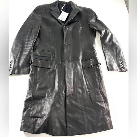 GUCCI Leather Trench Coat Men’s Small Color Black Authenticated REAL REAL - Picture 5 of 16
